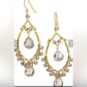 Stella & Dot Juliette Smokey Quartz Earrings